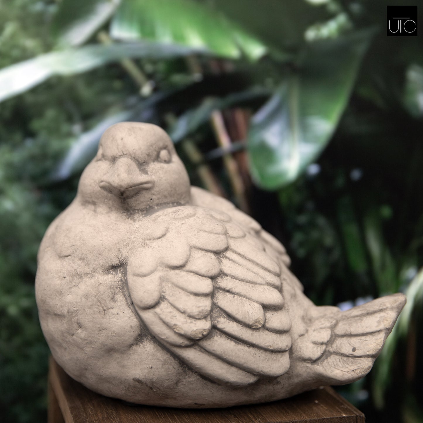 Lorne Cement Sitting Bird Figurine