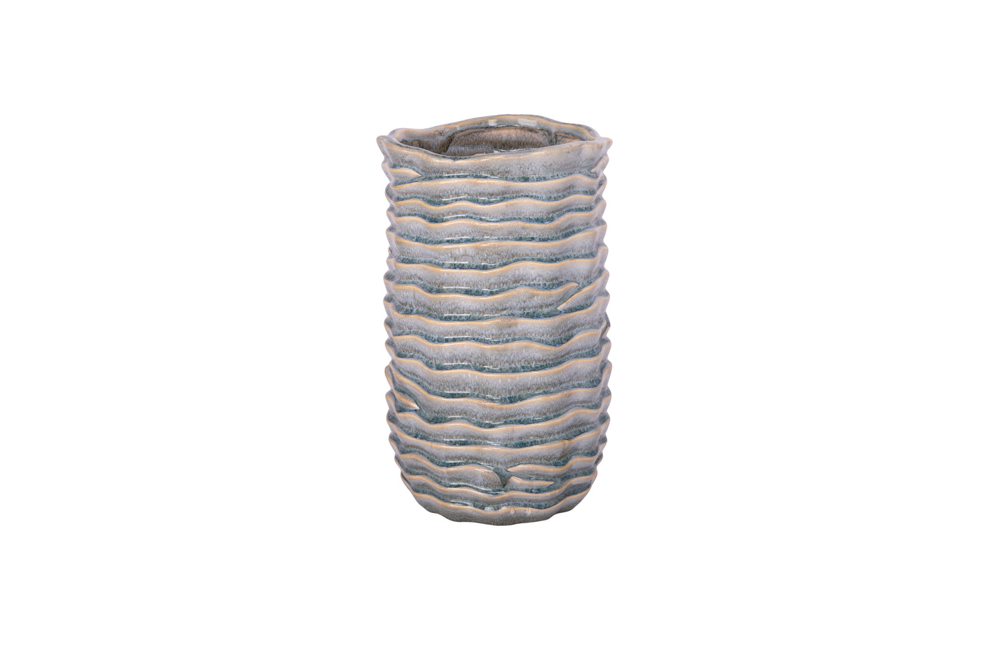 Ceramic Round Vase SM Gloss Finish Steel