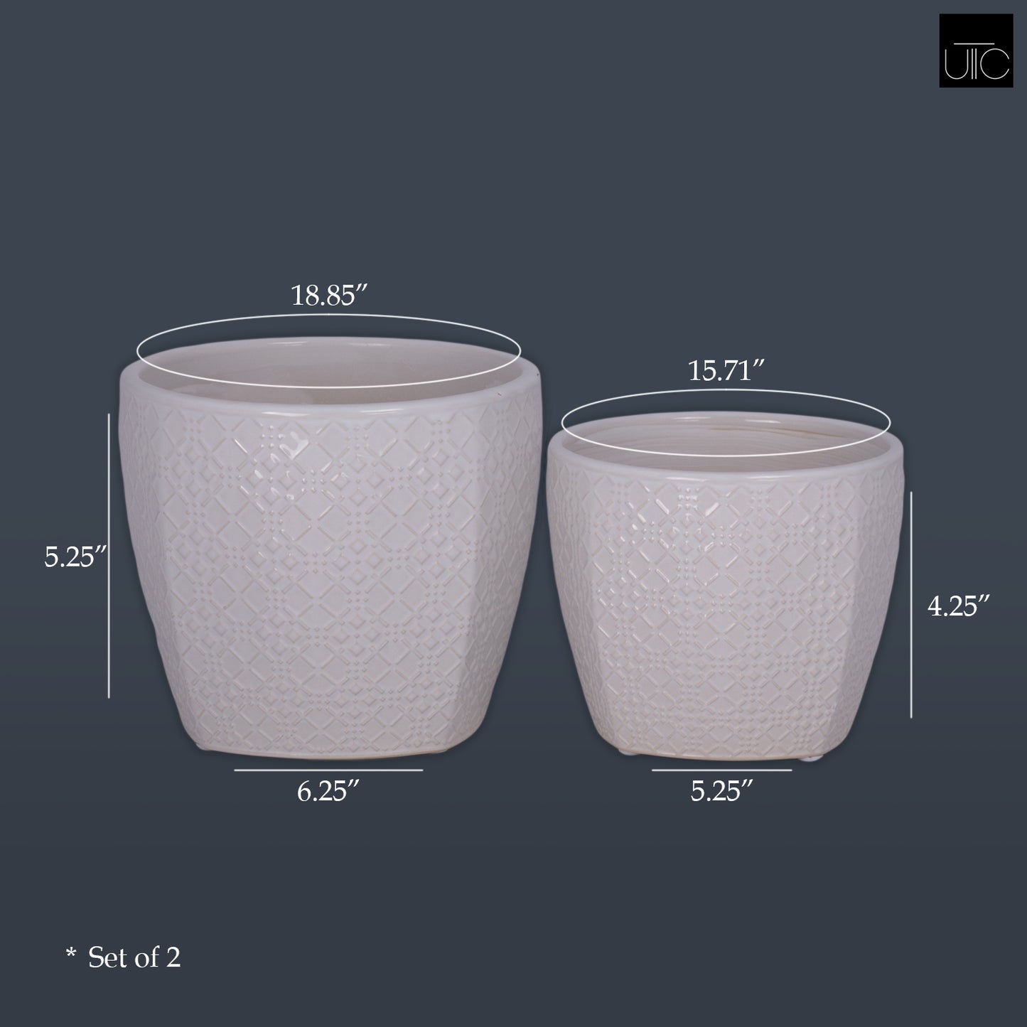 Ceramic Pot Gloss Finish White-5.25"H -76