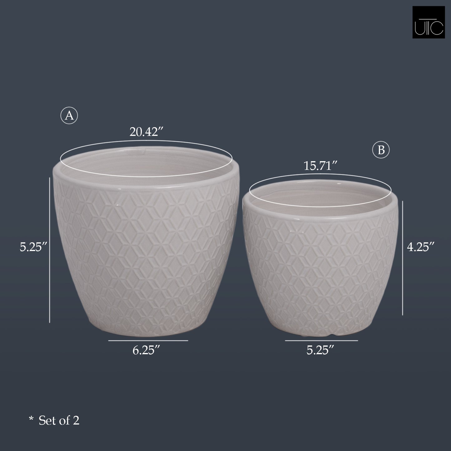 Ceramic Pot Gloss Finish White-5.25"H -77