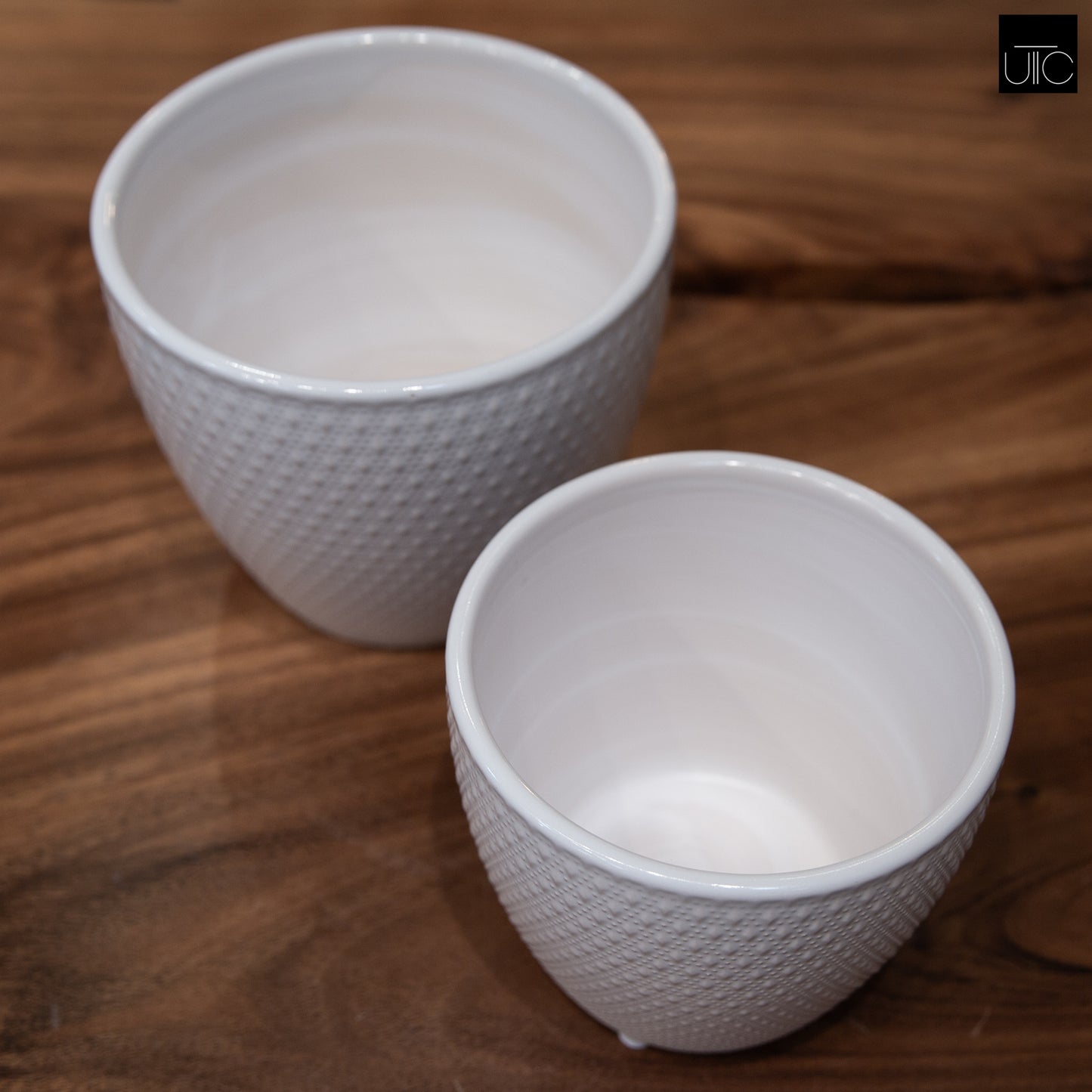 Ceramic Pot Gloss Finish White-5.25"H -78