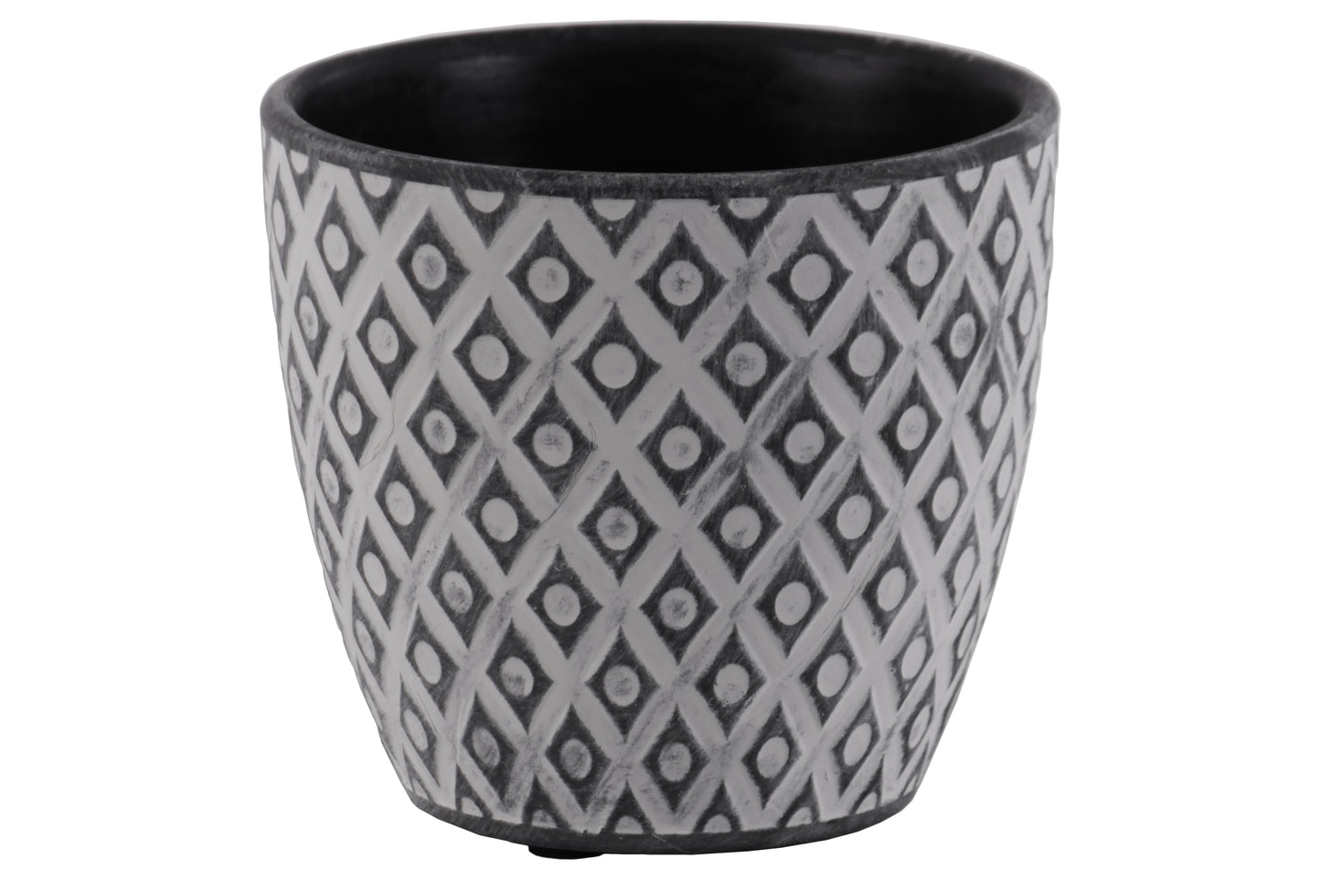 Terracotta Round Pot Washed Finish Black-5"H