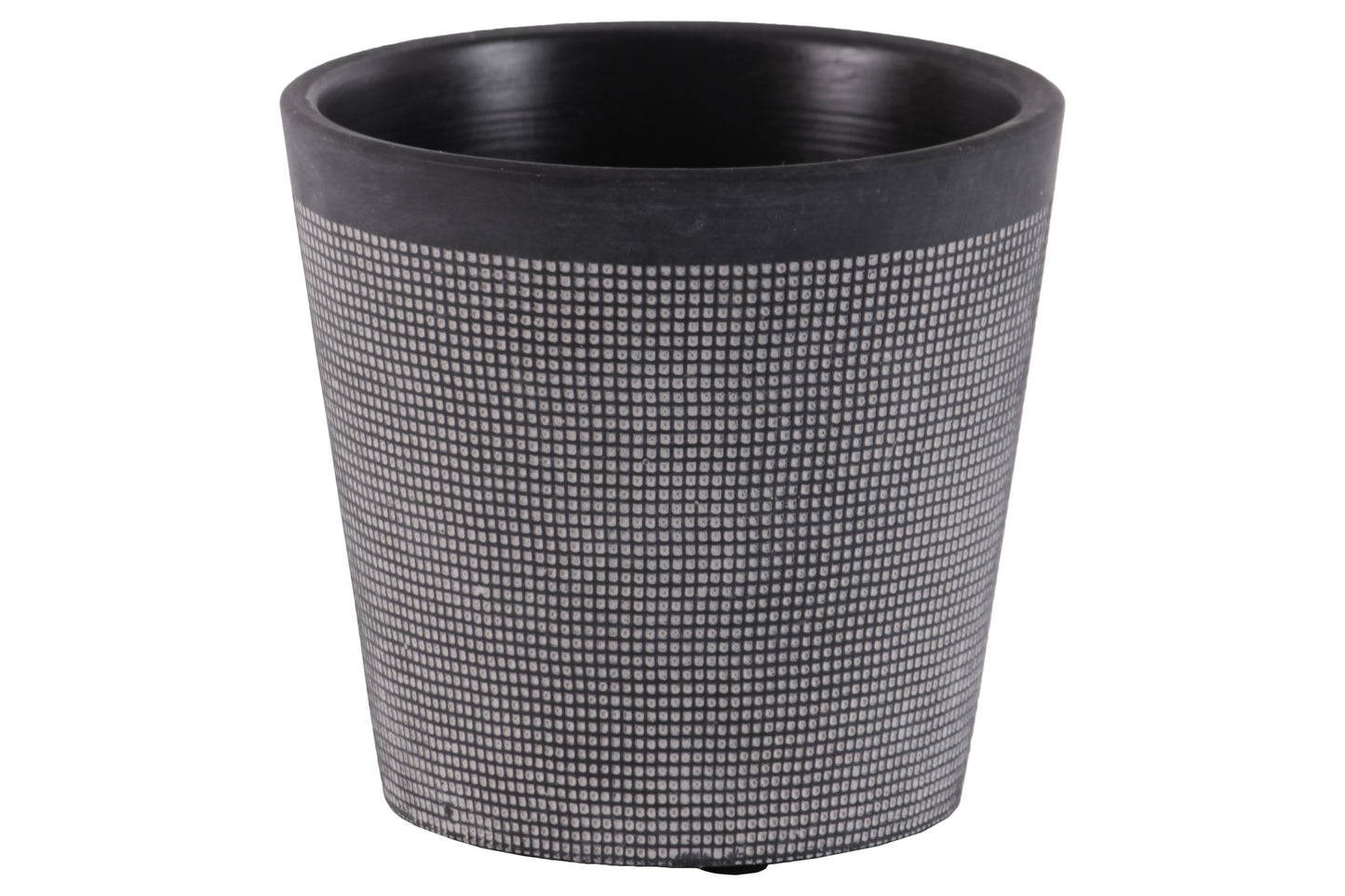 Terracotta Round Pot Washed Finish Black-5"H -307