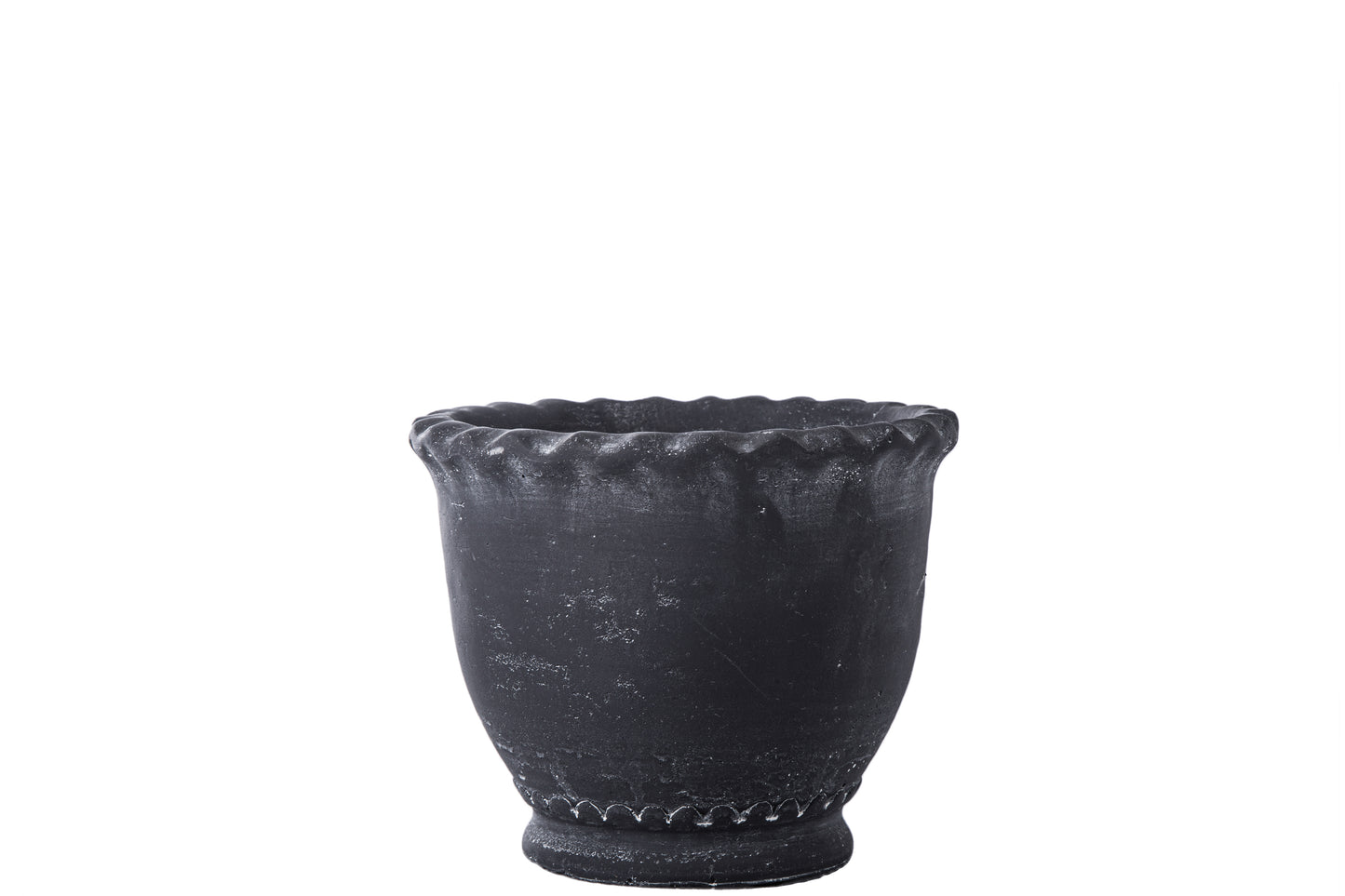 Modern Terracotta Planter with Sculpted Wave Rim