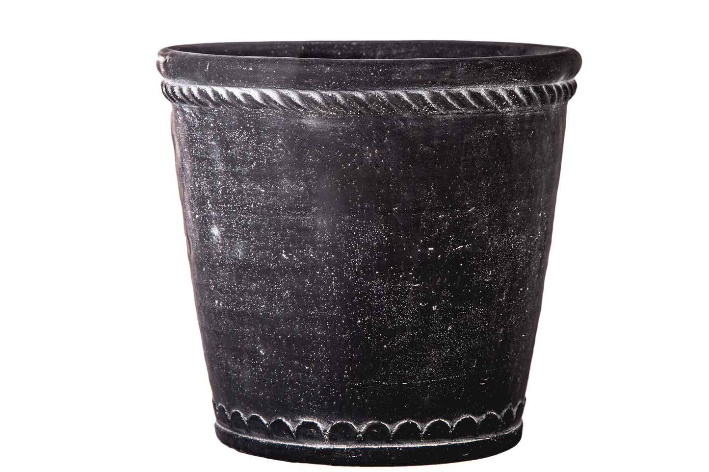 Cement Round Pot Washed Finish