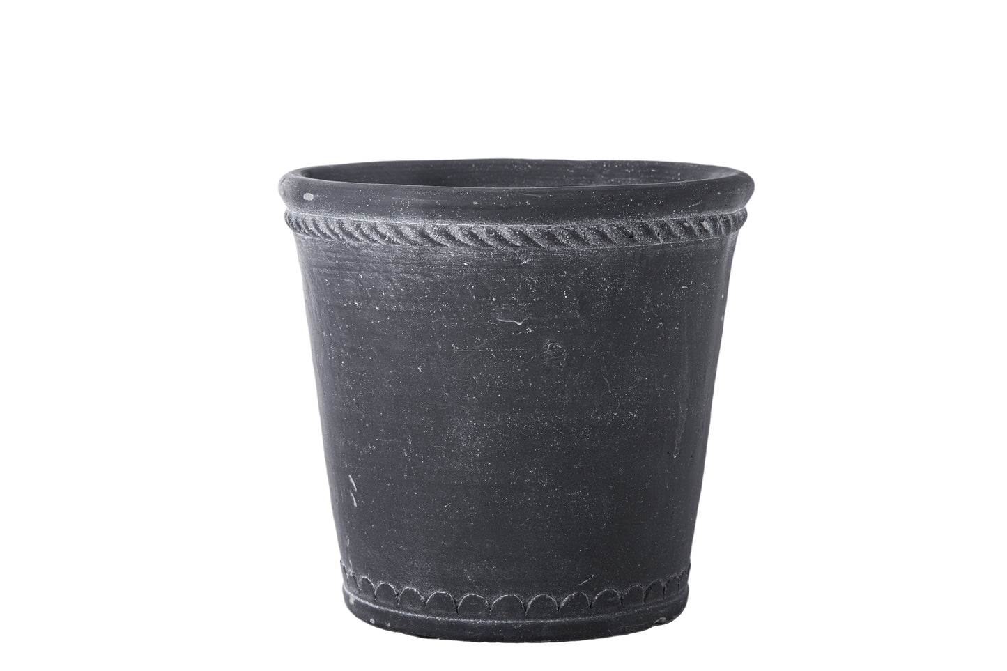Cement Round Pot Washed Finish