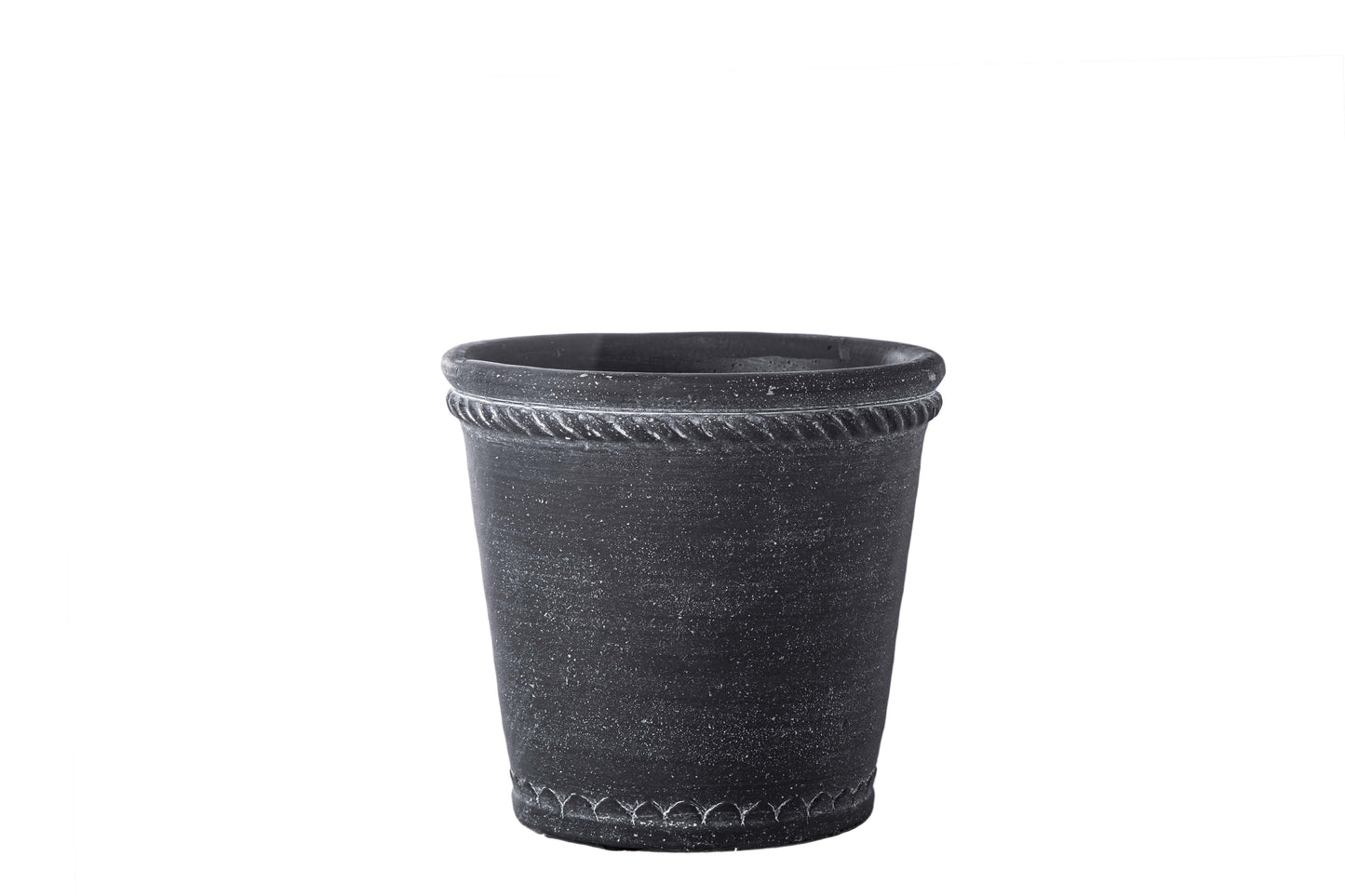 Cement Round Pot Washed Finish