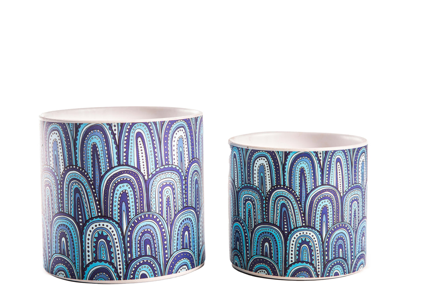 Ceramic Round Pot Matte Finish Blue-6.25"H -177