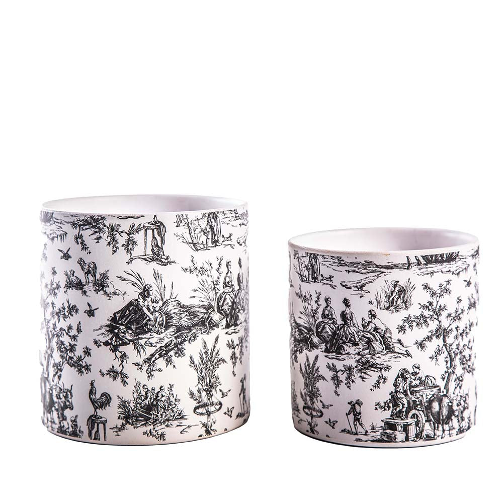 Ceramic Round Pot Matte Finish Black-6.25"H -175