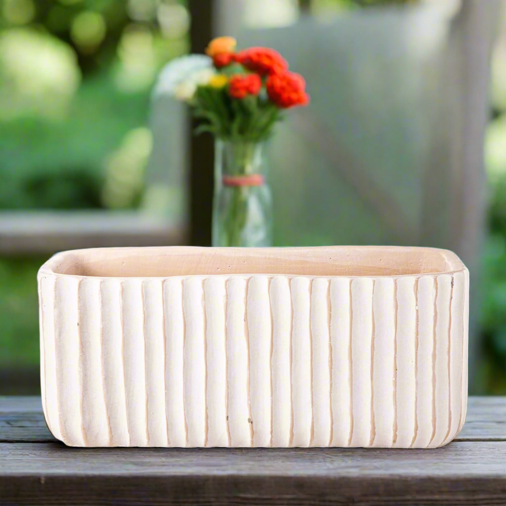 Callan Rectangular Column Design Cement Planter