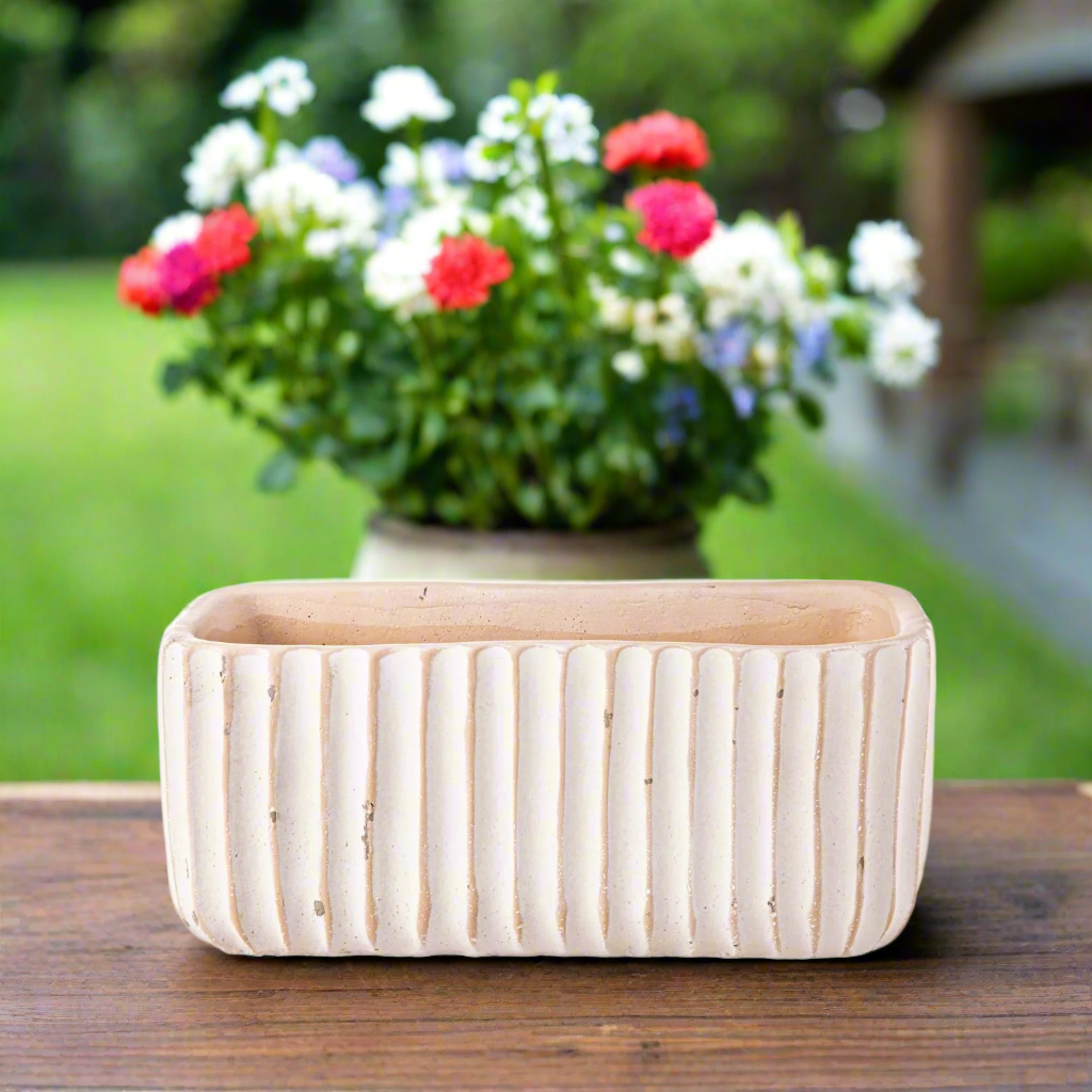 Callan Rectangular Column Design Cement Planter