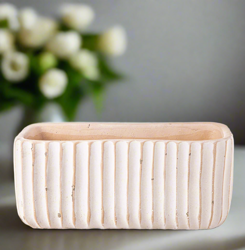 Callan Rectangular Column Design Cement Planter
