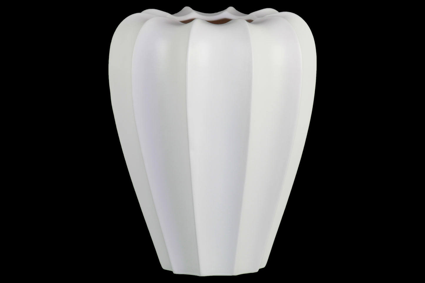 Ceramic Vase Matte Finish White-12"H -265
