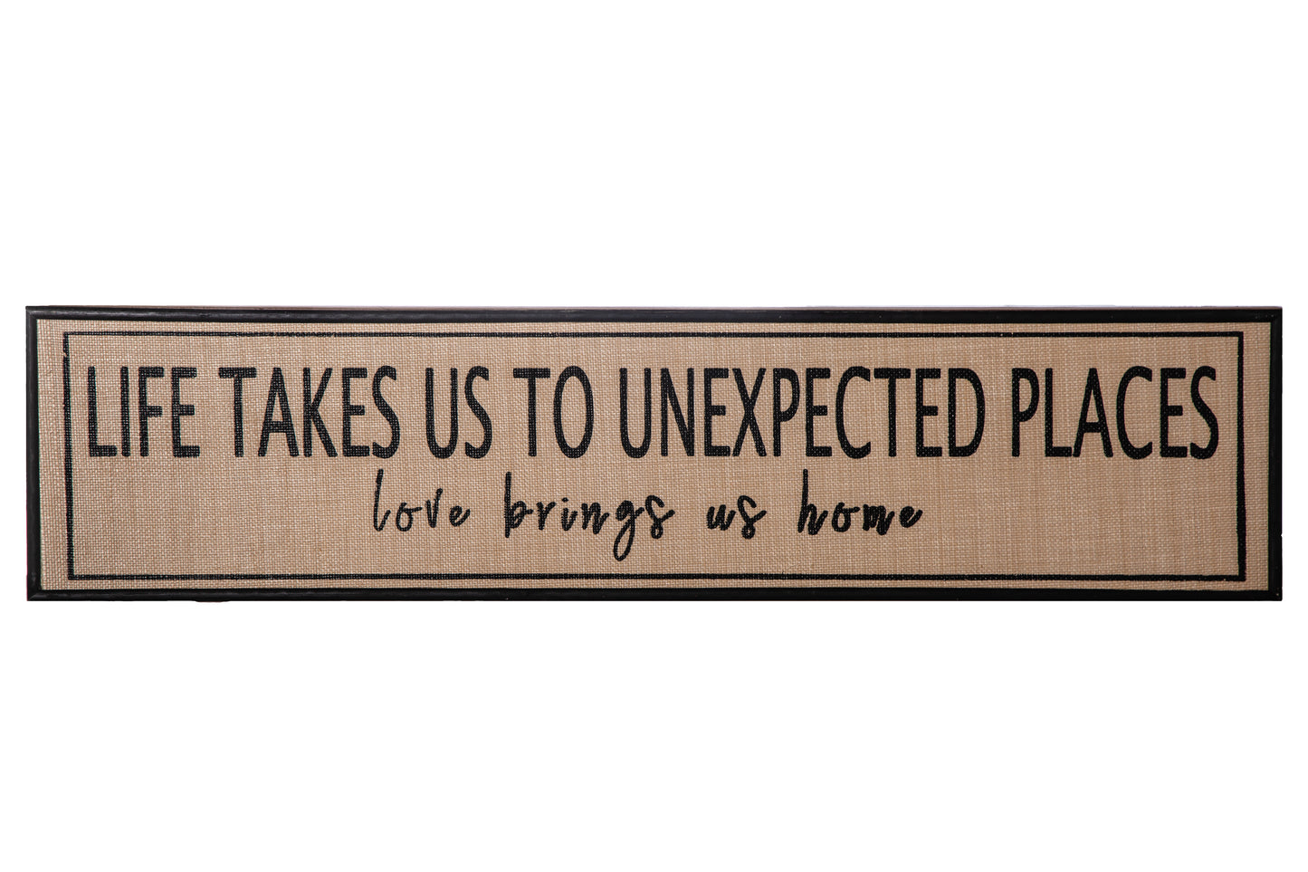 Wood Rectangle Wall Art Natural Finish Brown-8.75"H -346