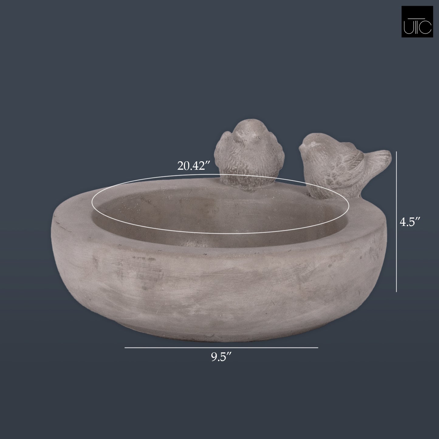 Leia Bird Bath Round Cement Figurine