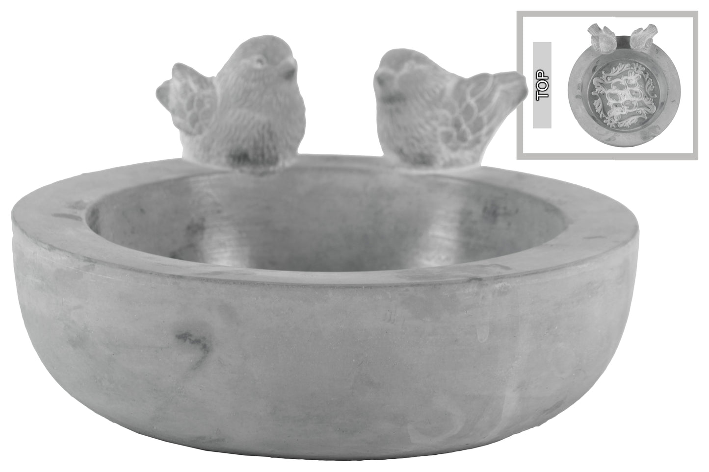 Leia Bird Bath Round Cement Figurine