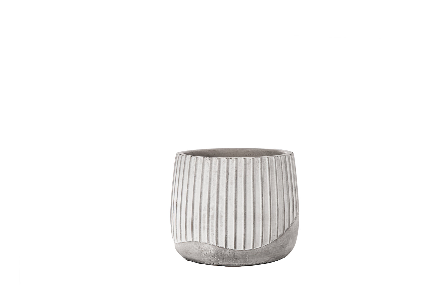 Cement Round Pot Distressed Concrete Finish