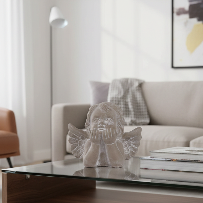 Uriel Resting Cherub Cement Figurine