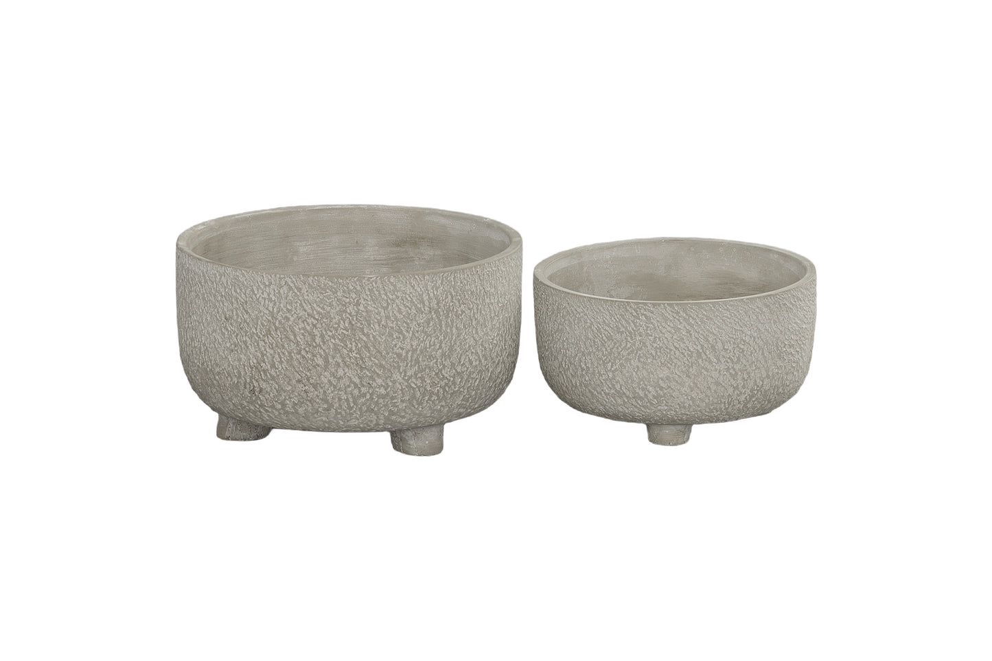 Cement Pot Set of Two Gray-6.25"H