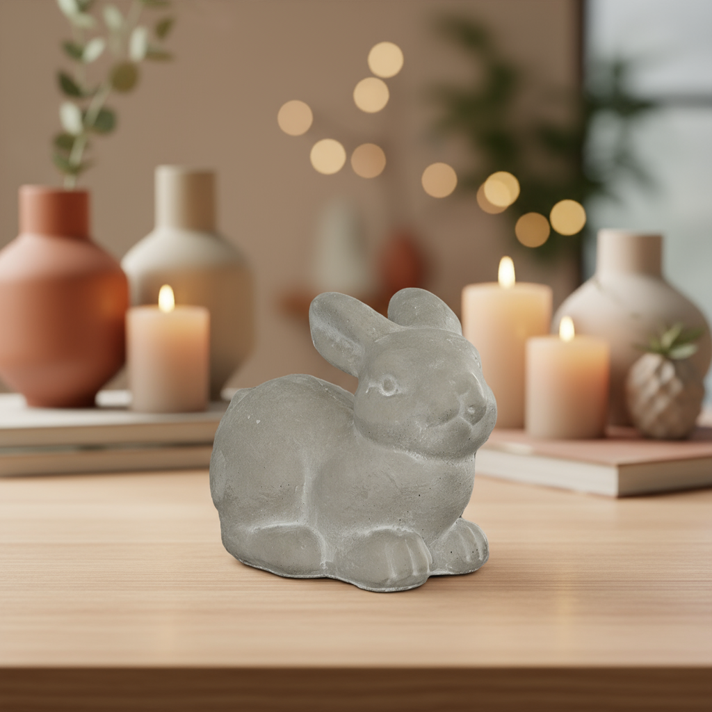 Corinne Cement Rabbit Figurine