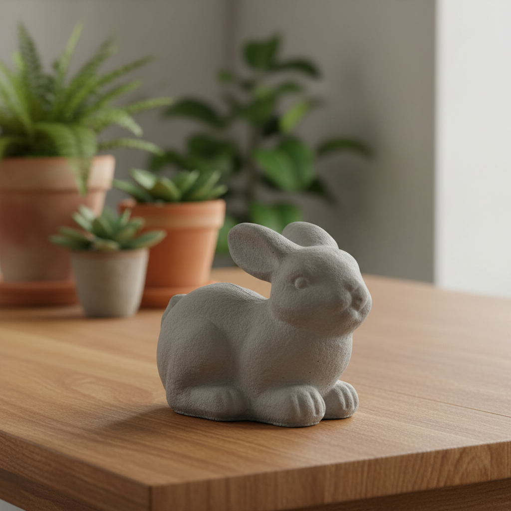 Corinne Cement Rabbit Figurine