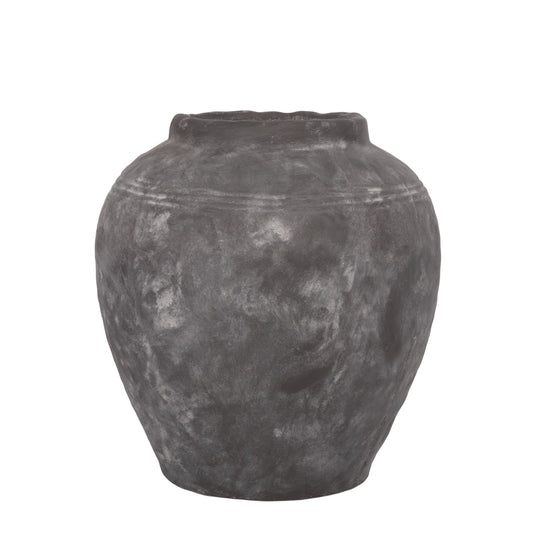 Cement Pot Grey-13.50"H