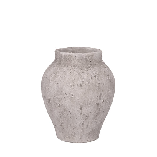 Cement Pot Grey-9.50"H