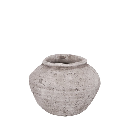 Cement Pot Grey-7.25"H