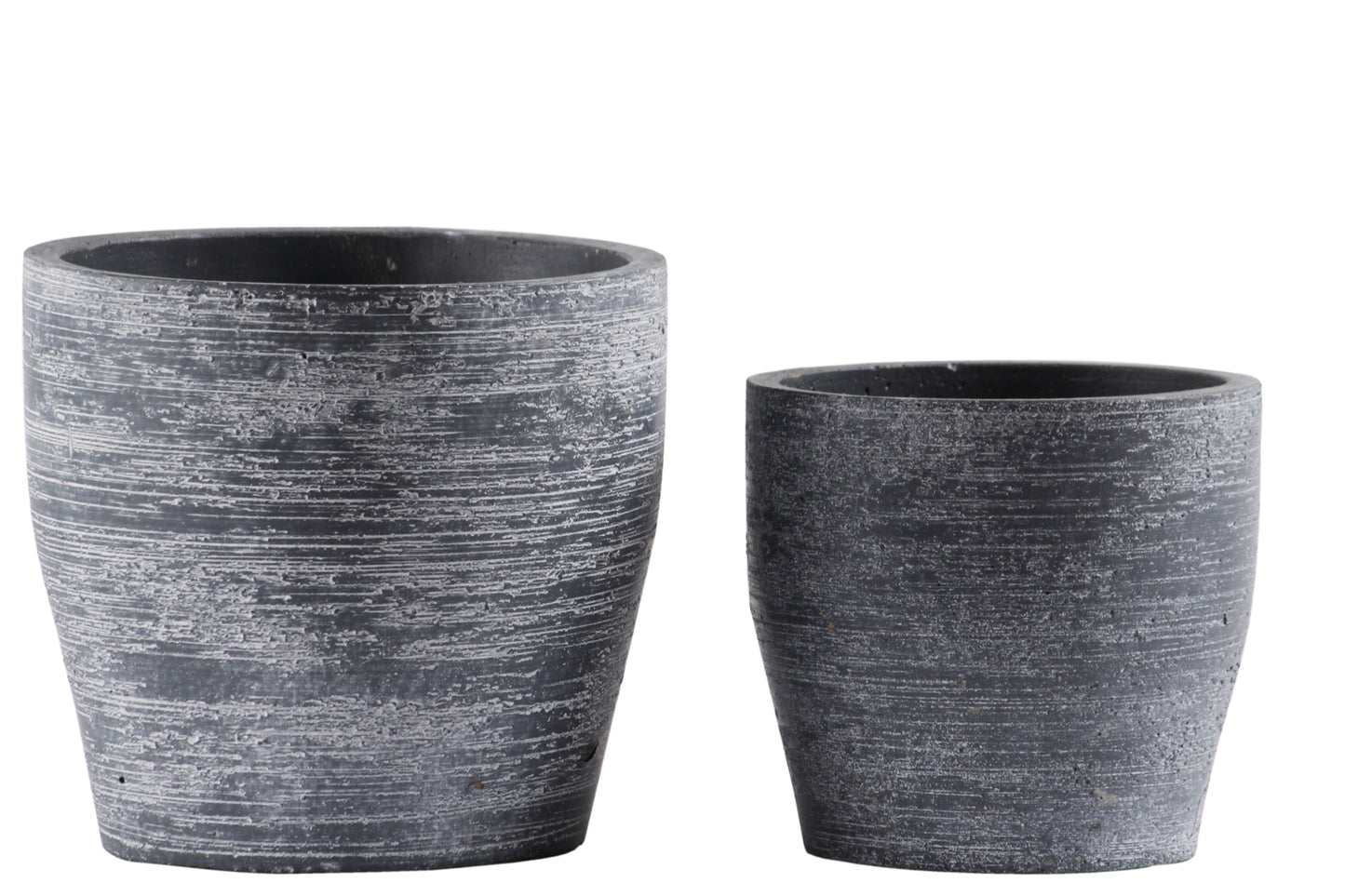 Terracotta Round Pot Combed Finish Gray-5.5"H