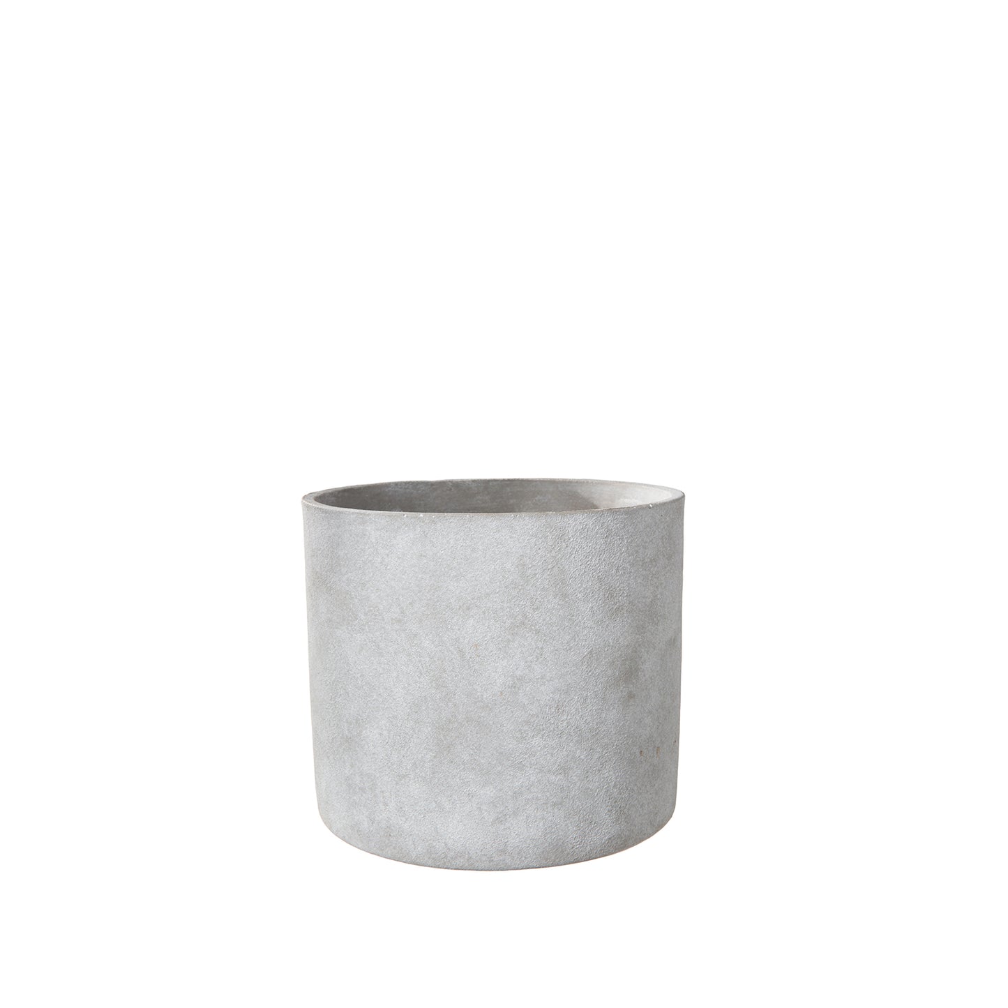 Gray textured plant pot on a white background