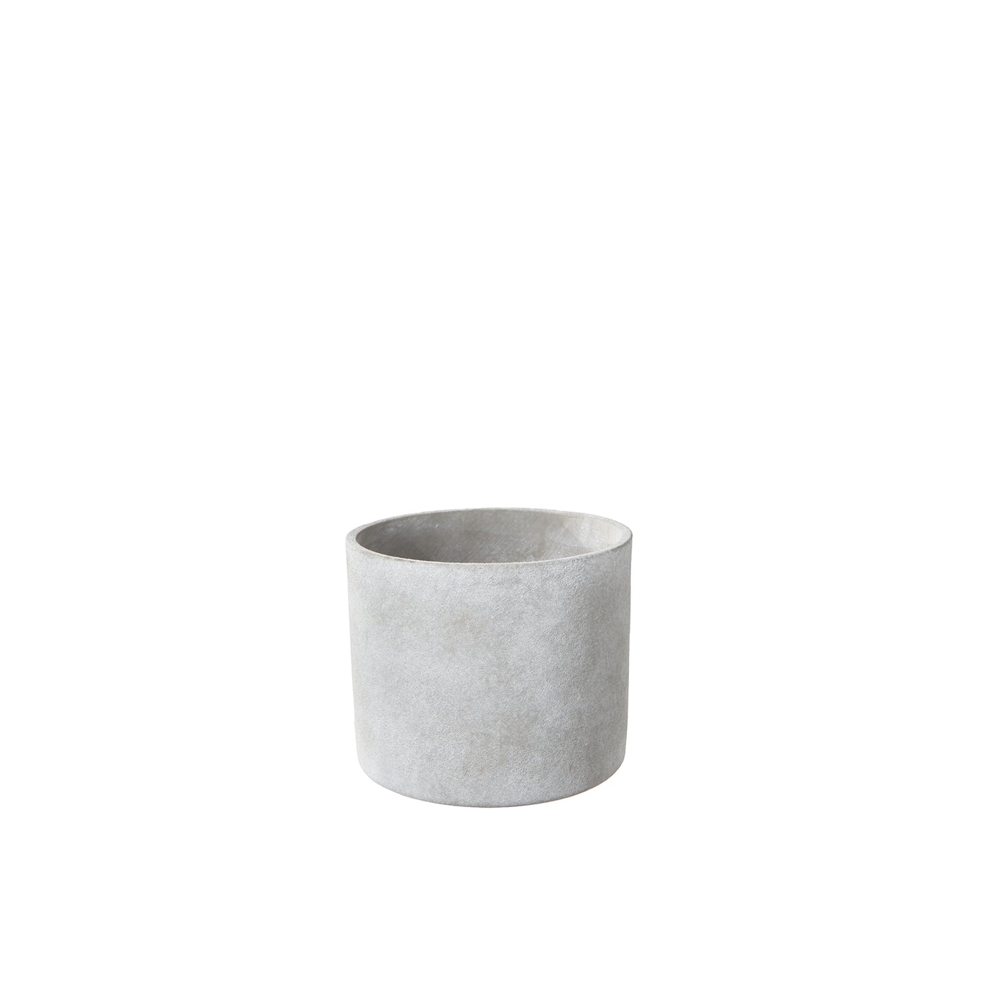 Gray ceramic cup on a white background