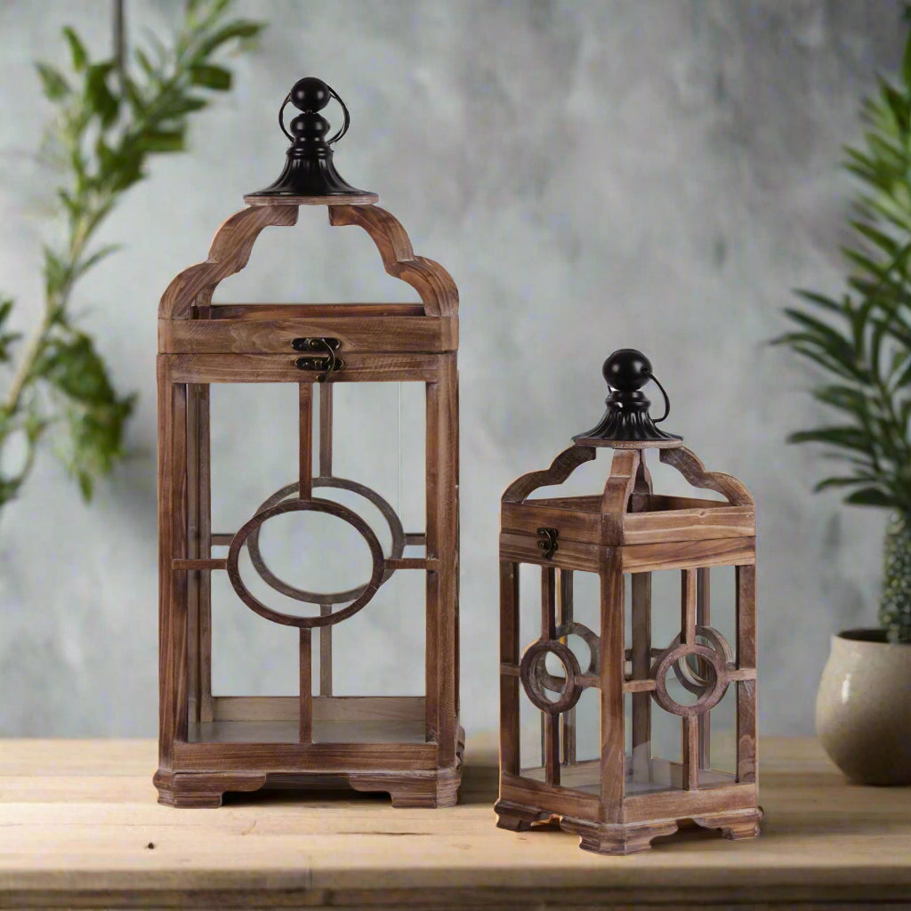 Briselle Square Wood Lanterns