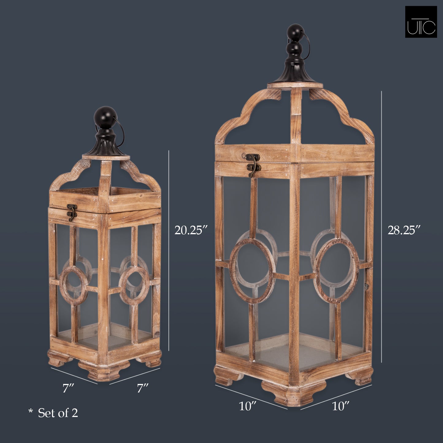 Briselle Square Wood Lanterns