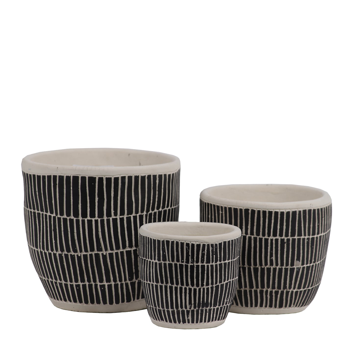 Nalore Embossed Lattice Ceramic Pot Set (Set of 3)