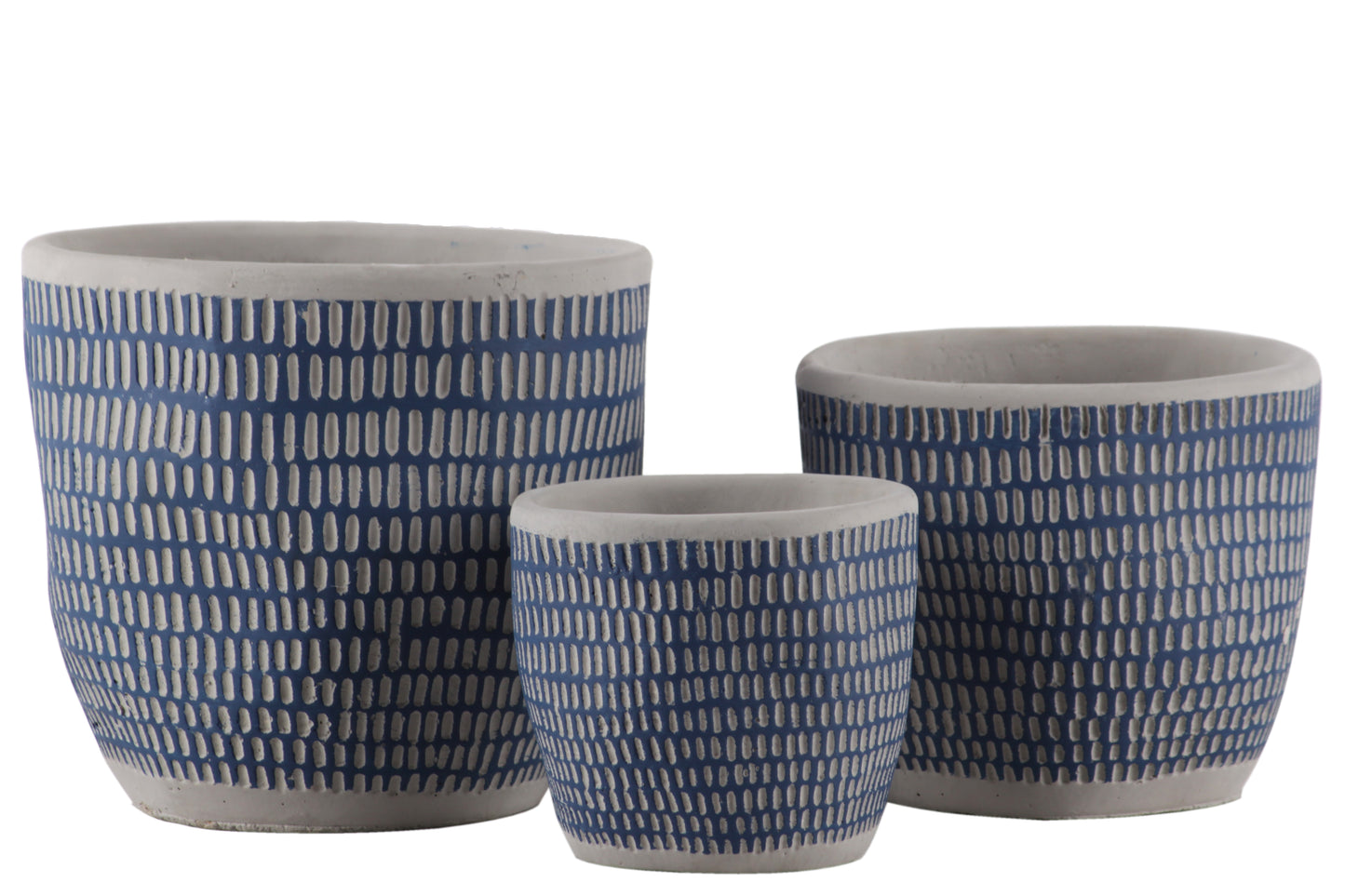 Cement Pot Painted Finish Blue-6.25"H