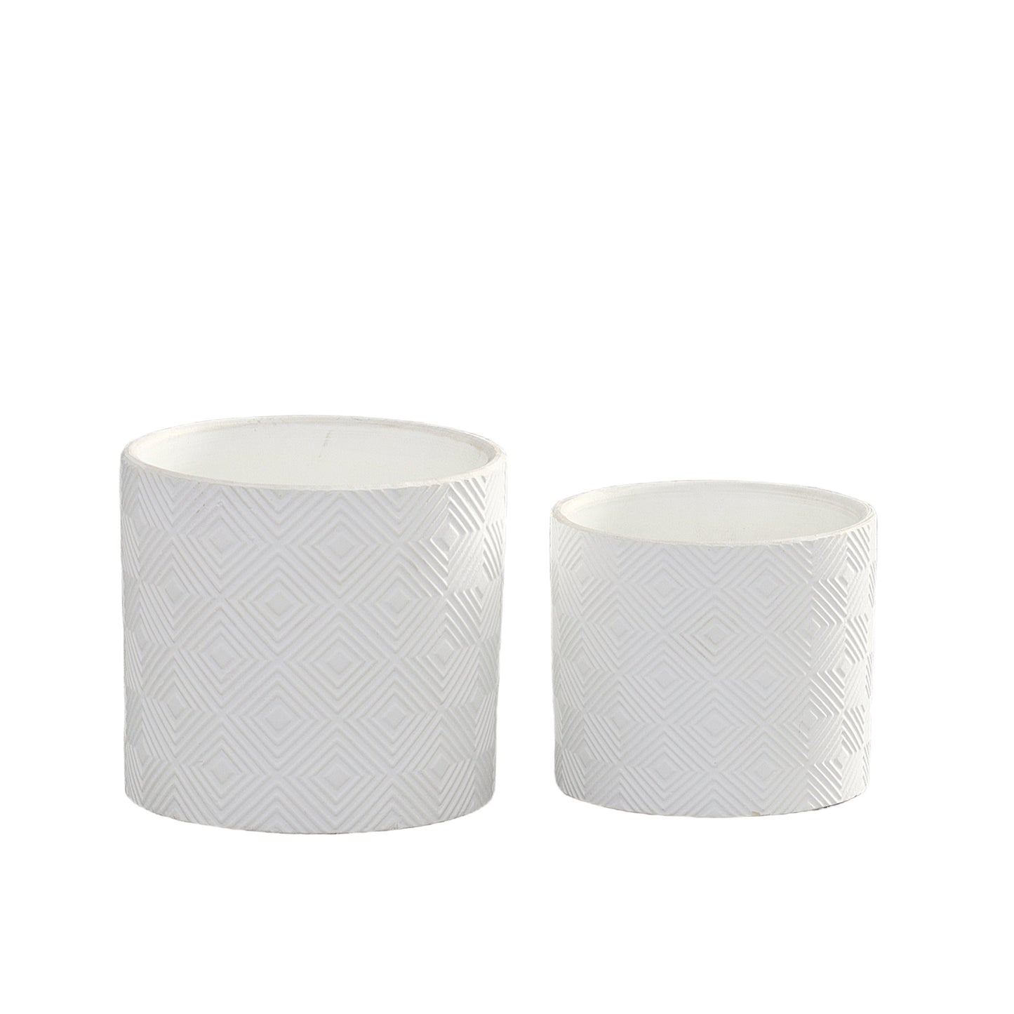 Ceramic Pot Matte Finish White-5"H -86