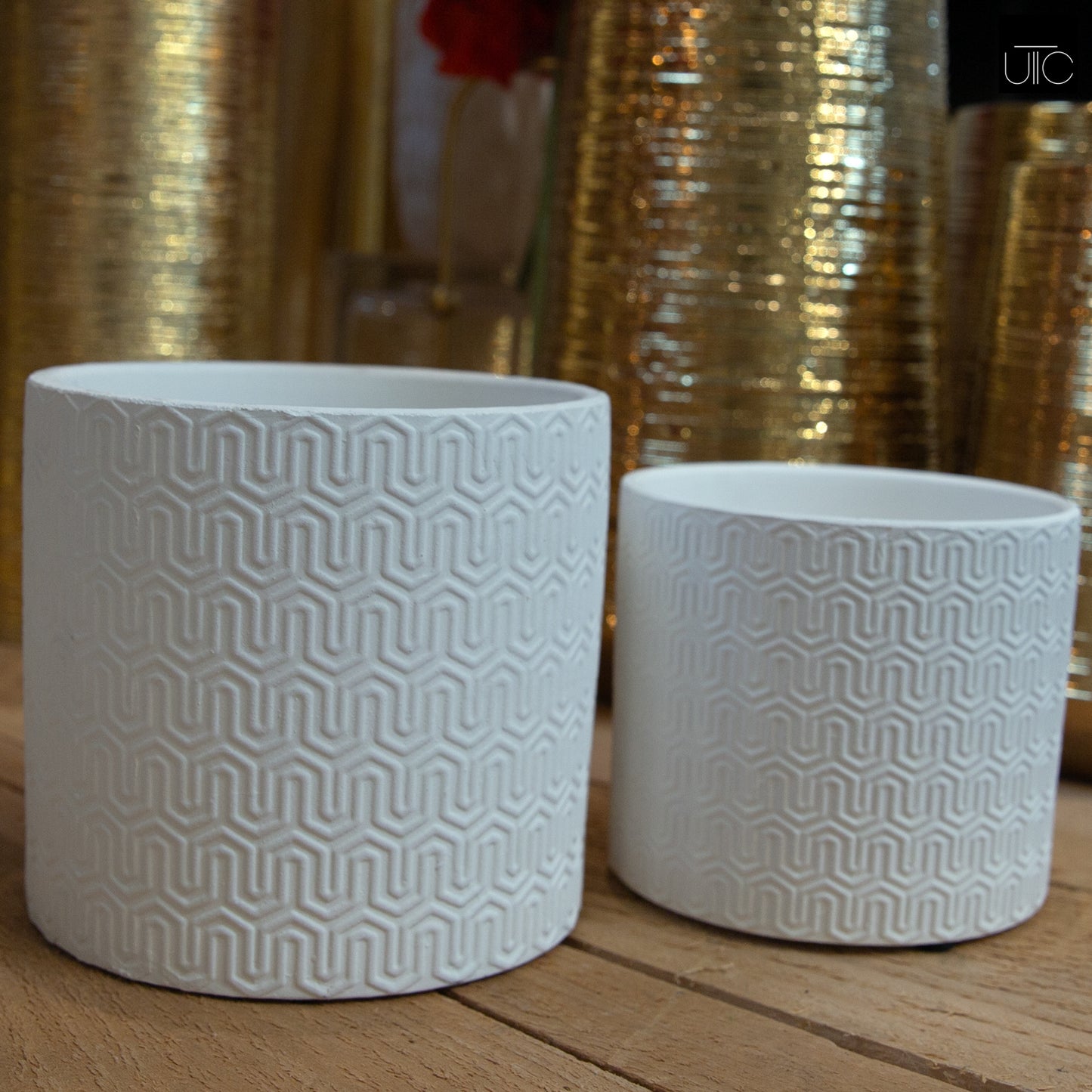 Ceramic Pot Matte Finish White-5"H -87