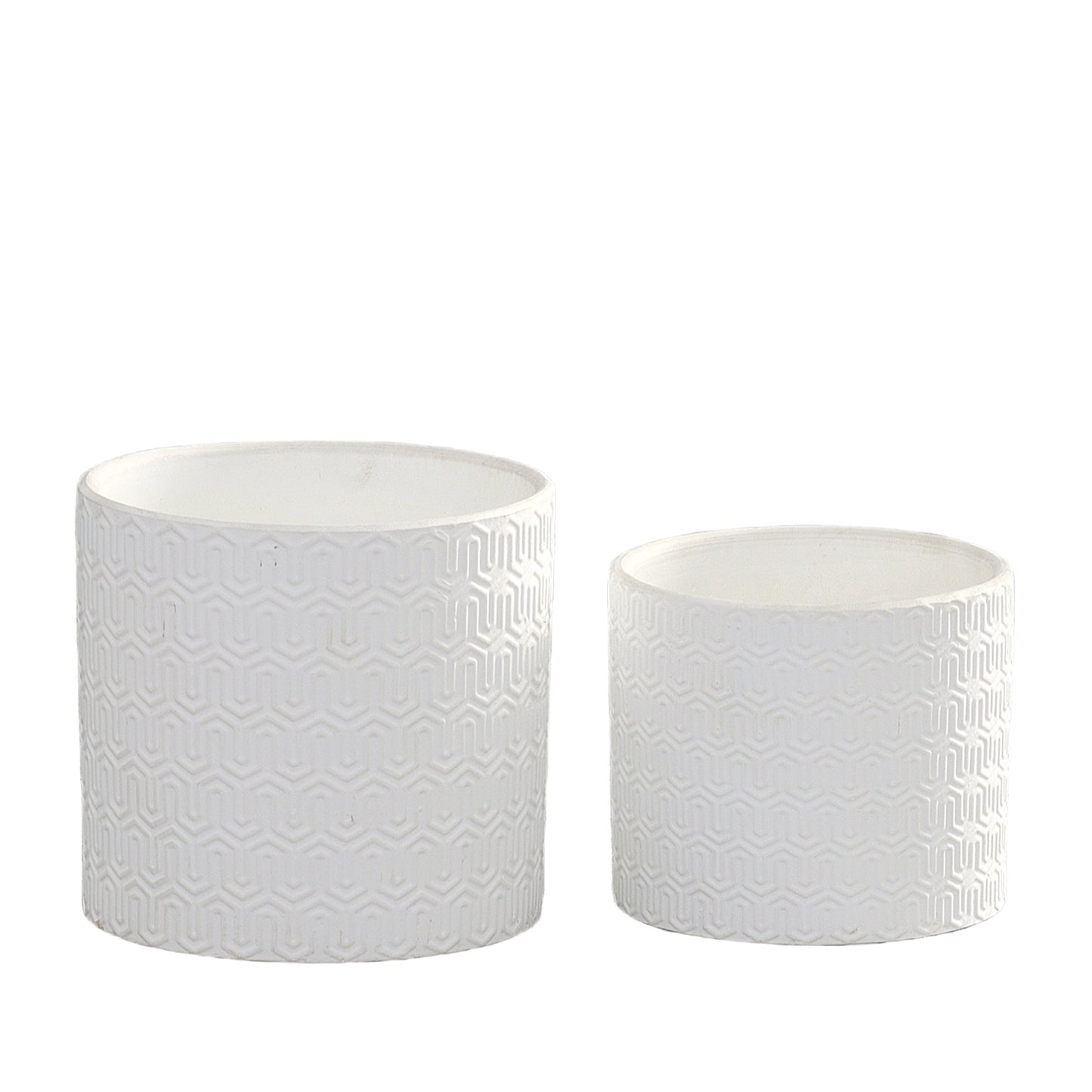 Ceramic Pot Matte Finish White-5"H -87