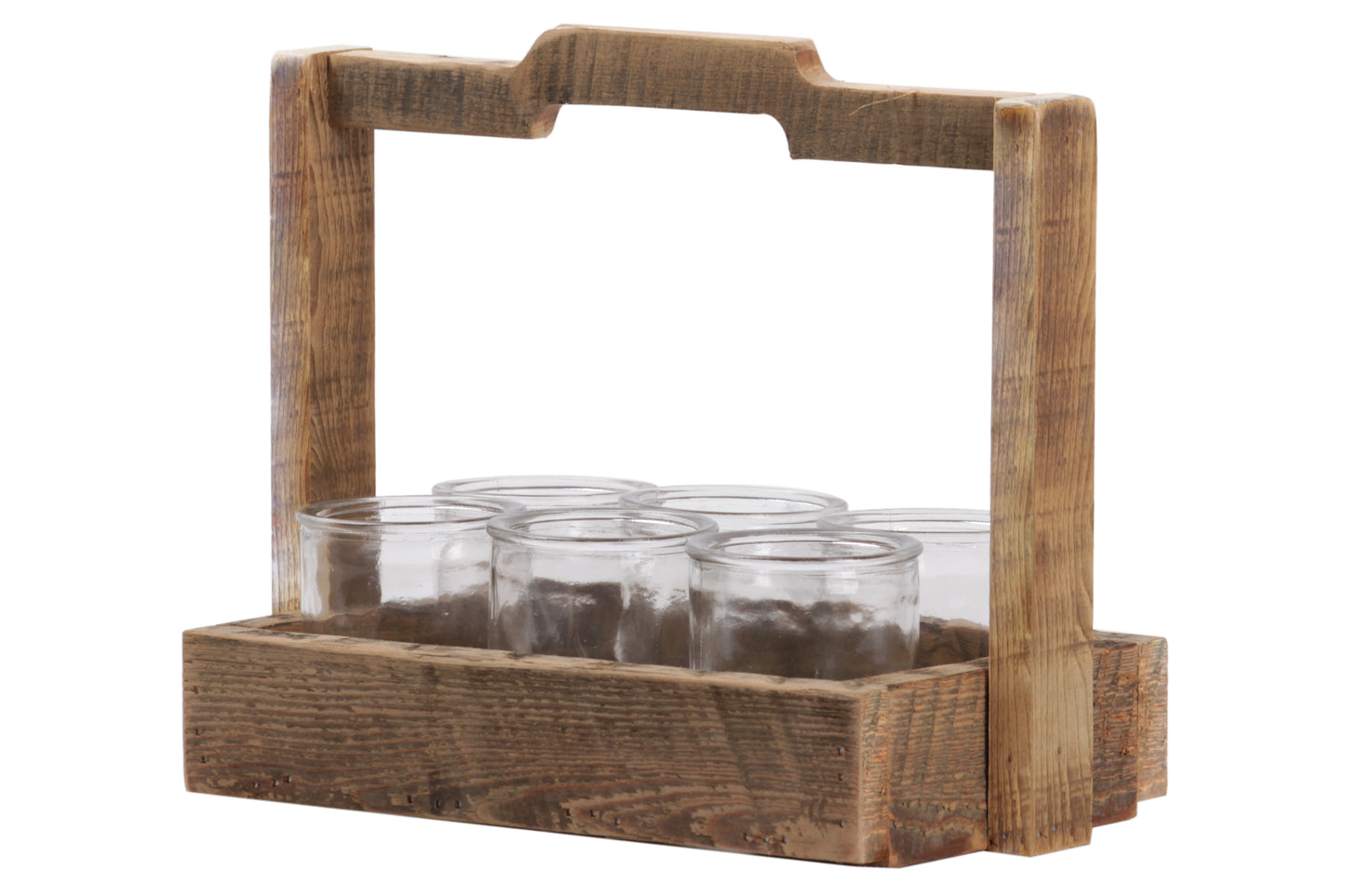 Wood Rectangle Basket Natural Finish Brown..12.25"x7.50"x10.00"H