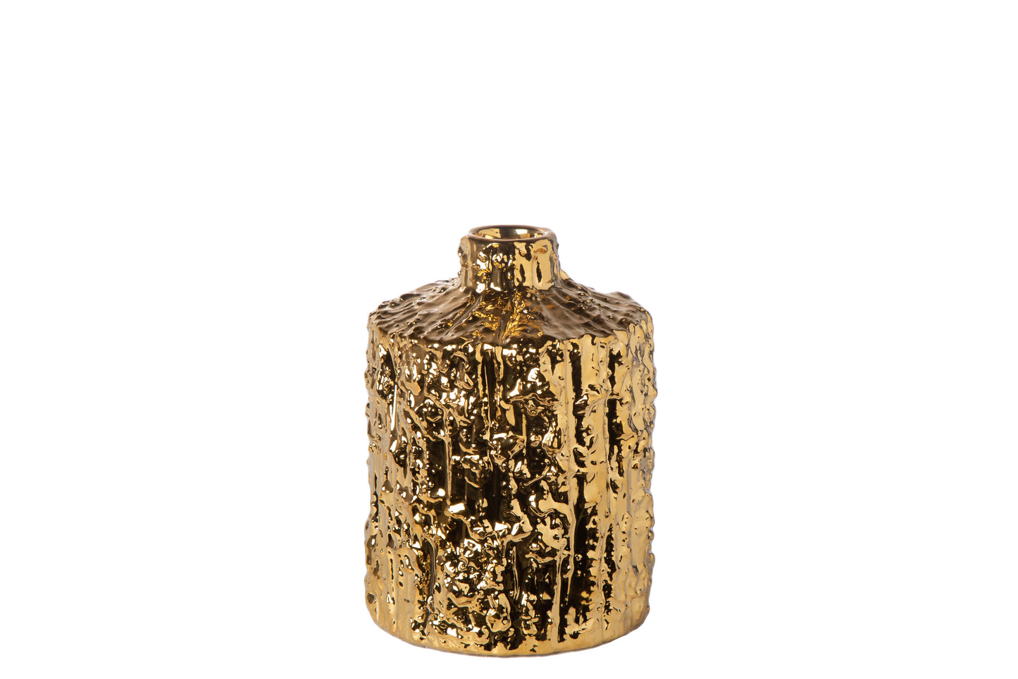 Ceramic Round Bottle Vase Gloss Finish Gold