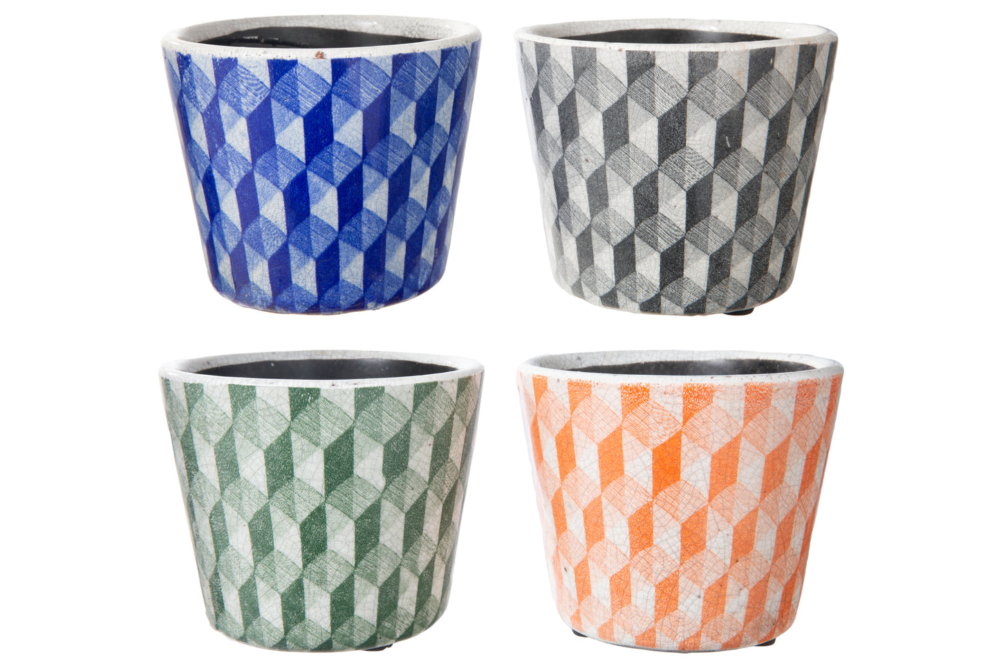 Ceramic Round Pot Gloss Finish Polychromatic-12.00"H -154