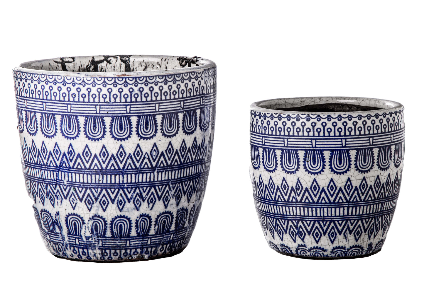 Ceramic Round Pot Gloss Finish Blue-6.25"H -132