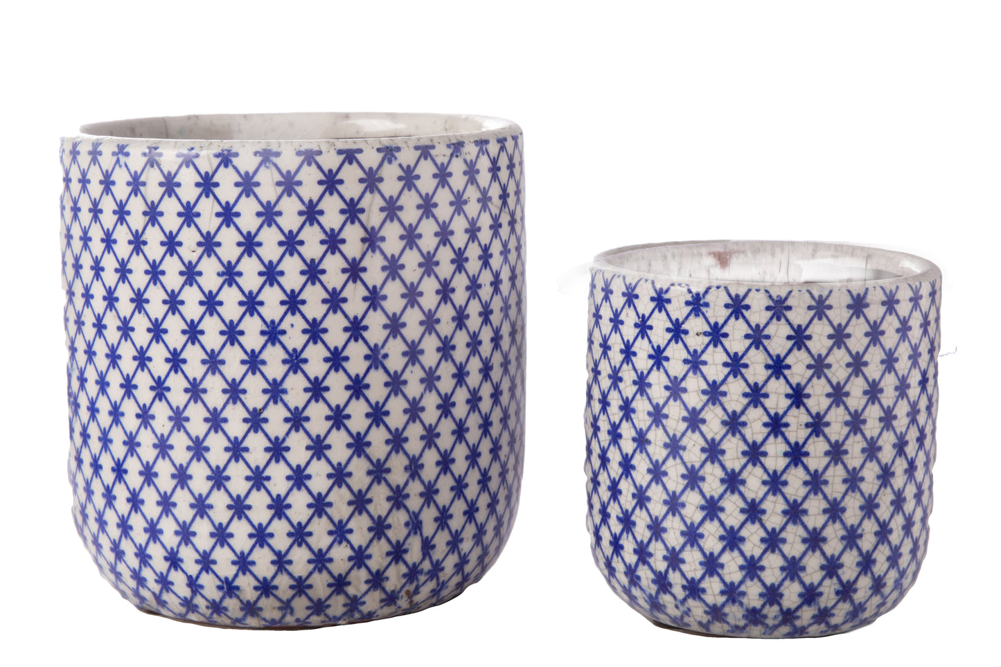 Ceramic Round Pot Gloss Finish Blue-6.50"H -134