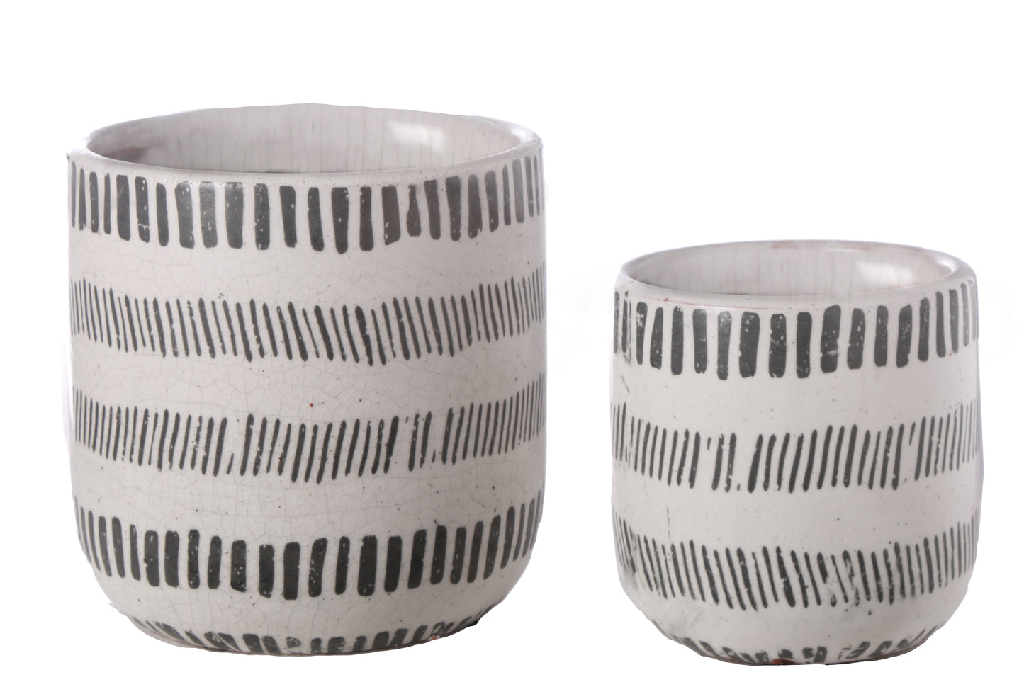 Ceramic Round Pot Gloss Finish Black-6.50"H -127