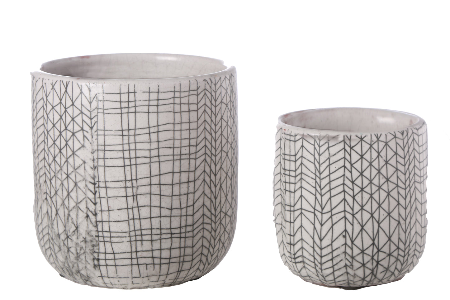 Ceramic Round Pot Gloss Finish Black-6.50"H -128