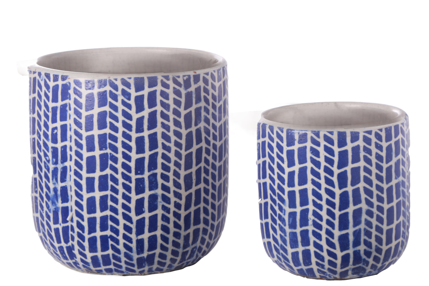 Ceramic Round Pot Gloss Finish Blue-6.50"H -135