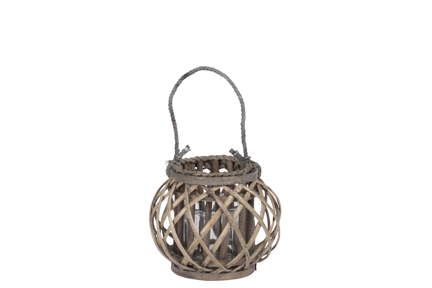 Bamboo Round Bellied Lantern Coated Finish