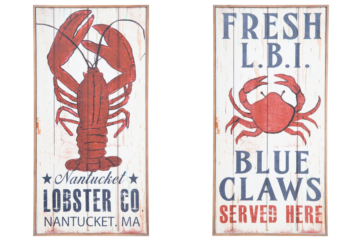 Wood Rectangle Wall Art Distressed Finish Beige-23.75"H -334