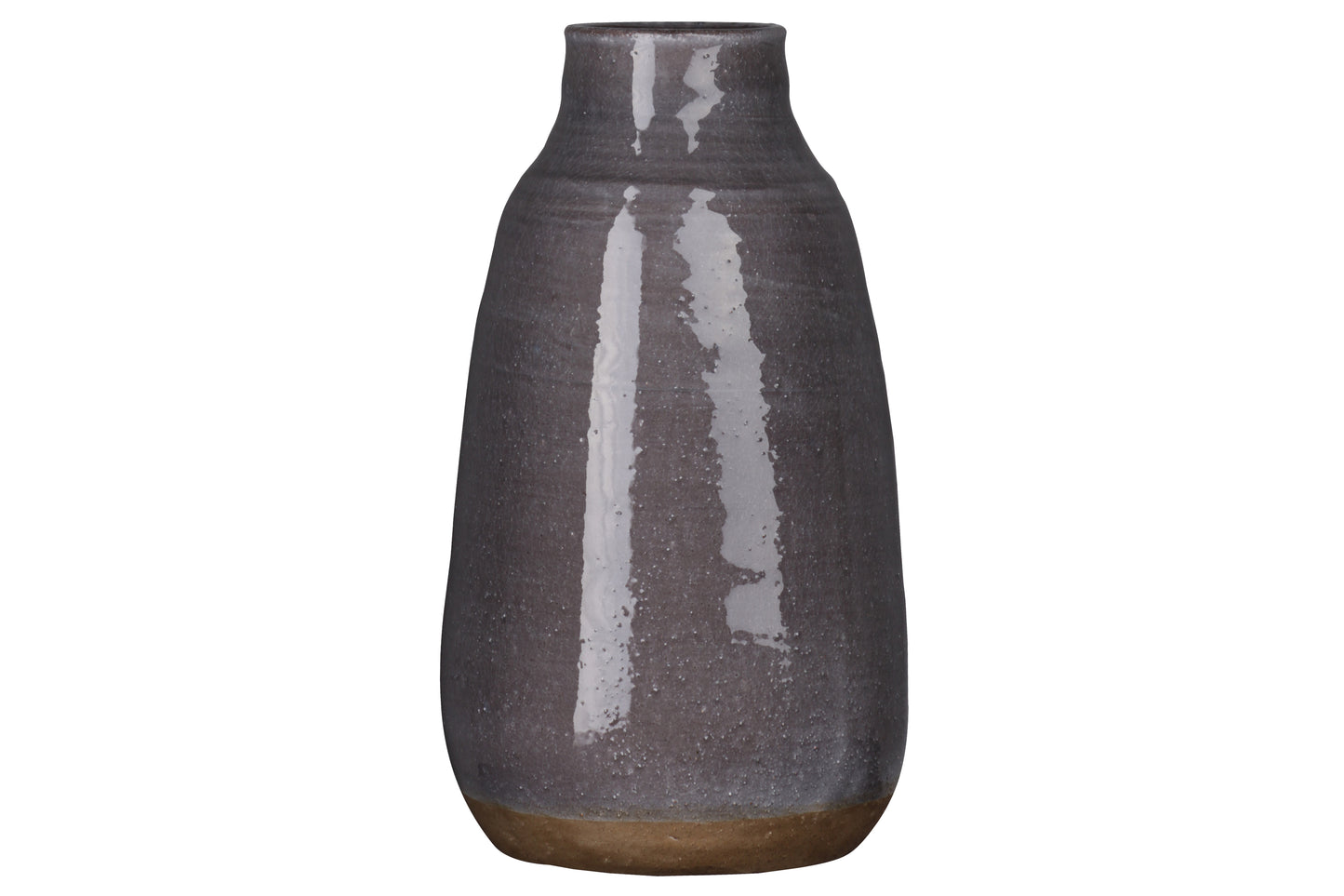 Ceramic Round Vase Gloss Finish Dark Gray..8.00"x8.00"x14.50"H