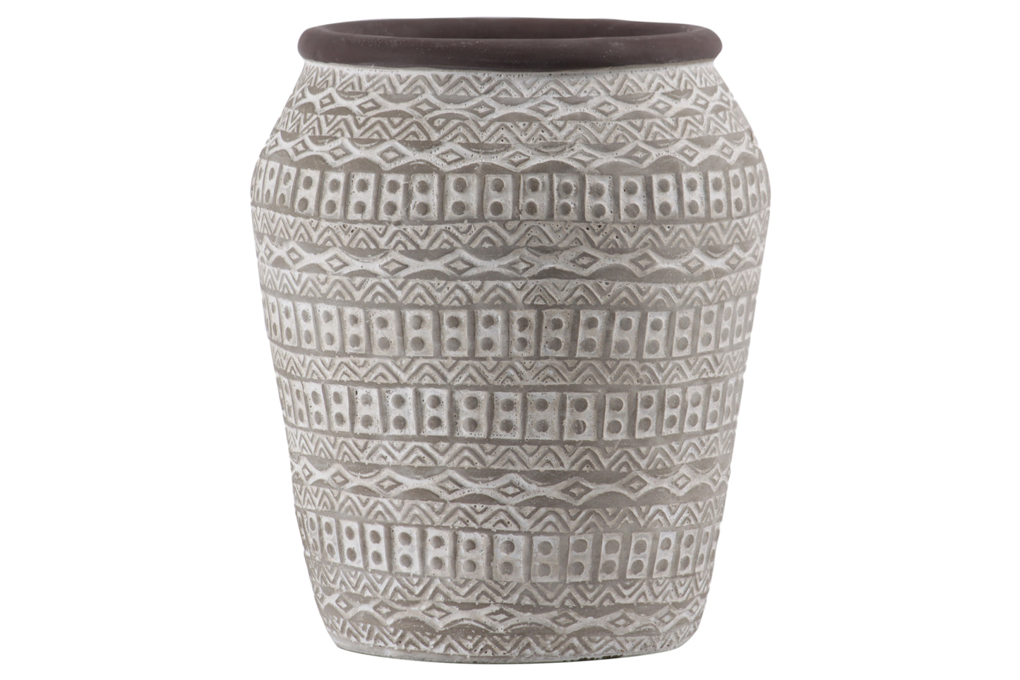 Terracotta Round Vase Painted Finish